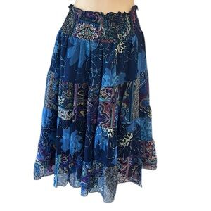 Y2K Tiered Patchwork Skirt Fairycore S